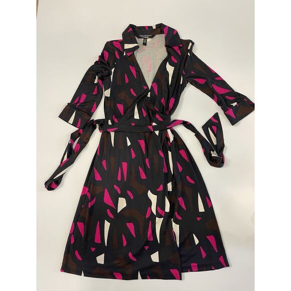 NWOT Diane von Furstenberg Silk Combo Wrap Dress size 6 $568 - Picture 1 of 5